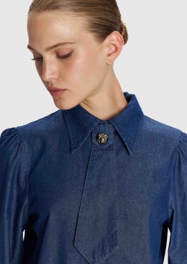 - Πουκάμισο τύπου denim με γραβάτα - 5206179030267