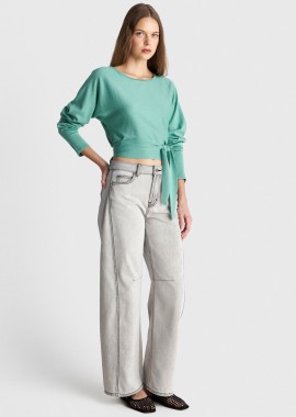 Μπλούζα πλεκτή με δέσιμο - 5206179060691