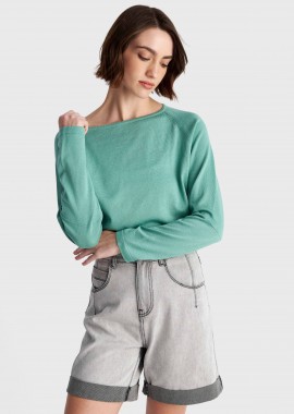 Μπλούζα πλεκτή με στρογγυλή λαιμόκοψη - 5206179060820