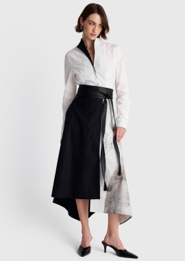 Φούστα μίντι δίτονη με print - 5206179060868