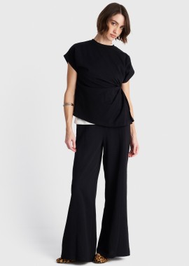 Μπλούζα κοντομάνικη με σούρα στο πλάι - 5206179061100