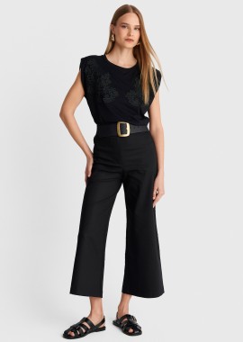 Τοπ αμάνικο με βάτες και ανάγλυφο σχέδιο - 5206179072403