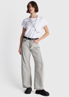 Τζιν wide leg με ζώνη - 5206179074216