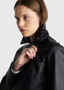 Μπουφάν δερματίνη biker - 5206179077118