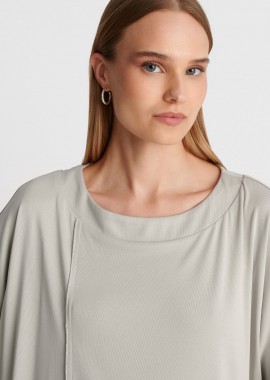 Ασύμμετρη μπλούζα με κοντό μανίκι - 5206179083355