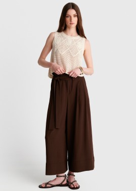 Μπλούζα boho πλεκτή αμάνικη - 5206179087285