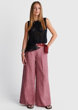 Παντελόνι λινό wide leg - 5206179090865