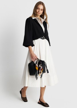 Φόρεμα μίντι με βάτες και ζώνη - 5206179091220