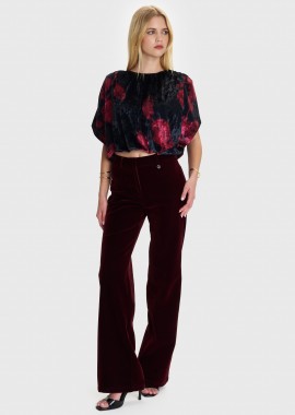 Μπλούζα φλοράλ βελούδινη - 5206179097710