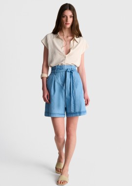 - Βερμούδα τύπου denim με ζώνη - 5206179114363