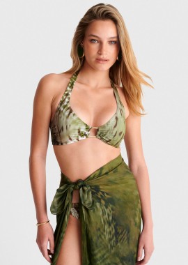 - Μαγιό bikini εμπριμέ με χρυσό κρίκο - 5206179133142