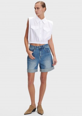 Πουκάμισο αμάνικο με βάτες και λάστιχο - 5206634908582