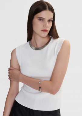 - Μπλούζα πλεκτή αμάνικη - 5206634911889