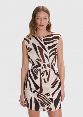 Φόρεμα αμάνικο εμπριμέ  - 5206634957597