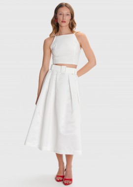 Φούστα μίντι με ζώνη - 5206634957689