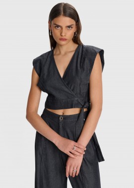 Τοπ κρουαζέ τύπου denim - 5206634963833