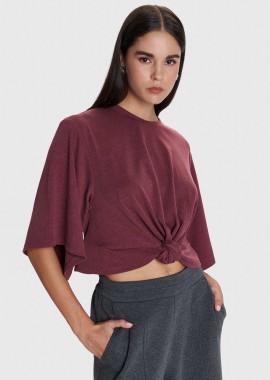 Μπλούζα με κόμπο μπροστά - 5206634976222