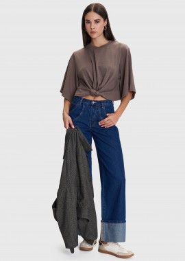 Μπλούζα με κόμπο μπροστά - 5206634976253