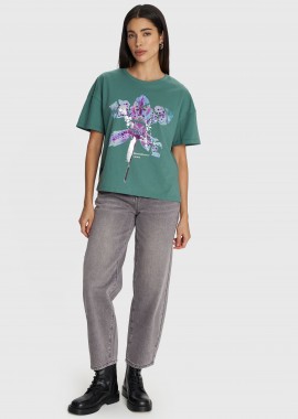 Μπλούζα κοντομάνικη με τύπωμα - 5206634979315