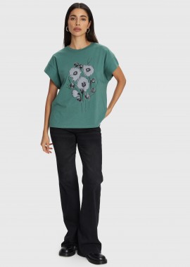 Μπλούζα κοντομάνικη με στάμπα - 5206634979353