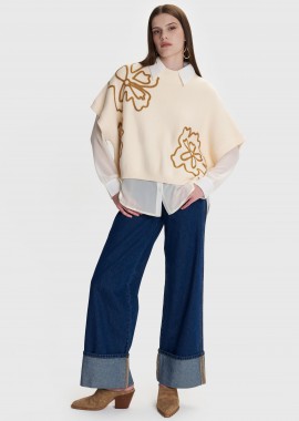 Μπλούζα πλεκτή με ανάγλυφες λεπτομέρειες - 5206634991942