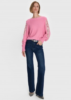 Μπλούζα πλεκτή με στρας - 5206634992000