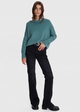 Μπλούζα πλεκτή oversized με ζιβάγκο - 5206634996169