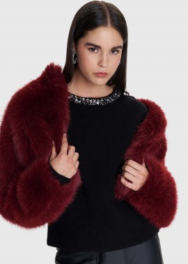 Μπλούζα πλεκτή με διακοσμητικά στοιχεία - 5206634996404