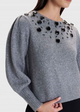 Μπλούζα πλεκτή με διακοσμητικά στοιχεία - 5206634996411