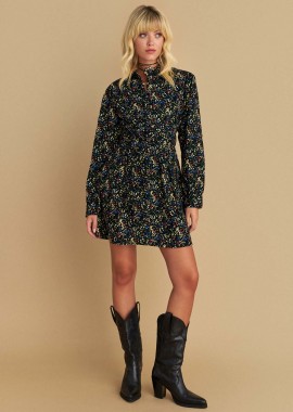 Φόρεμα μίνι φλοράλ με ζώνη - 5206179000413