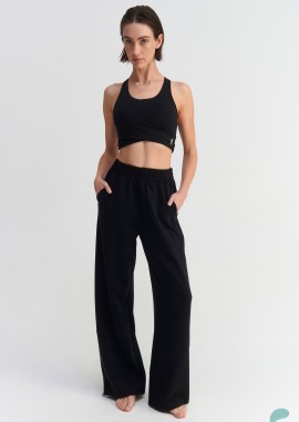 - a-feel Παντελόνι φόρμας wide leg με ελαστική μέση - 5206179066617