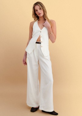 Παντελόνι wide leg με ζώνη - 5206179078368