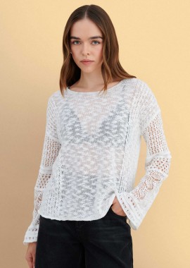 Μπλούζα πλεκτή με ιδιαίτερα μανίκια - 5206179079723