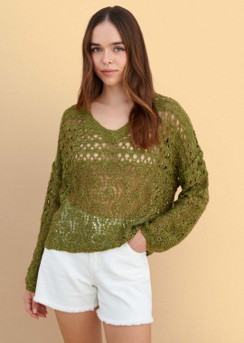 Μπλούζα πλεκτή διάτρητη - 5206179079785