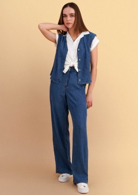 Παντελόνι τύπου denim ίσια γραμμή - 5206179082655