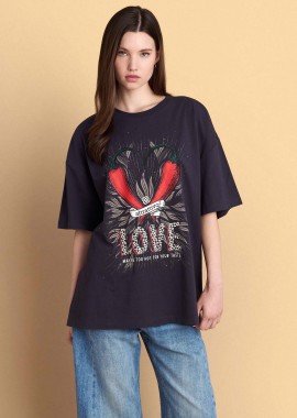 Μπλούζα κοντομάνικη με στάμπα - 5206179085755