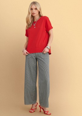 Μπλούζα κοντομάνικη με κολιέ - 5206179085922