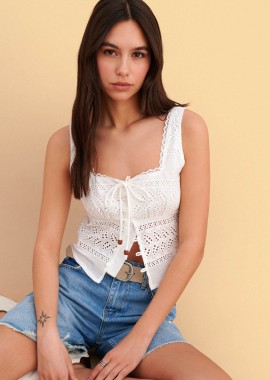 - Τοπ με κουμπιά broderie - 5206179089272