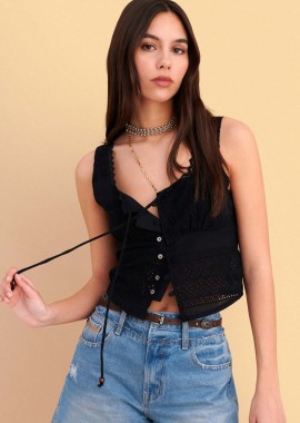 - Τοπ με κουμπιά broderie - 5206179089296