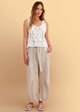 Τοπ δαντέλα αμάνικη - 5206179093491