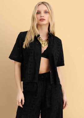 Πουκάμισο broderie με κοντο μανίκι - 5206179093736