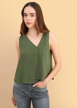 Μπλούζα αμάνικη λινή - 5206179114530