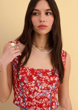 Crop top φλοράλ - 5206179116336