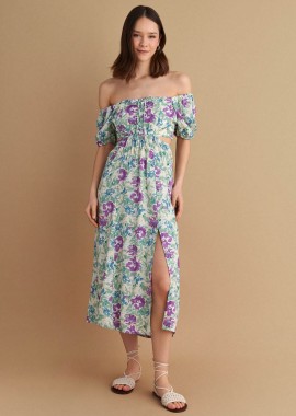 Φόρεμα φλοράλ με cut out - 5206634913180