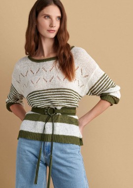 Μπλούζα πλεκτή με ριγέ σχέδιο - 5206634915320