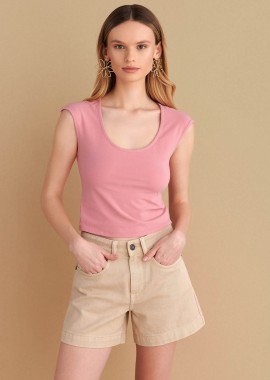 Μπλούζα cropped με ιδιαίτερη πλάτη - 5206634933010