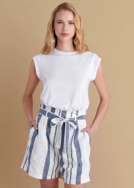 - Σορτς ριγέ με ζώνη - 5206634953711