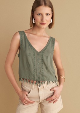 Τοπ αμάνικο με κεντήματα - 5206634954749