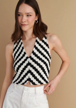 Μπλούζα πλεκτή αμάνικη - 5206634956286