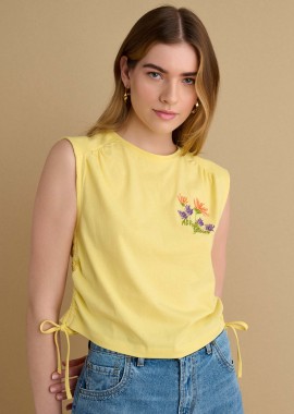 Μπλούζα αμάνικη με κέντημα - 5206634961020